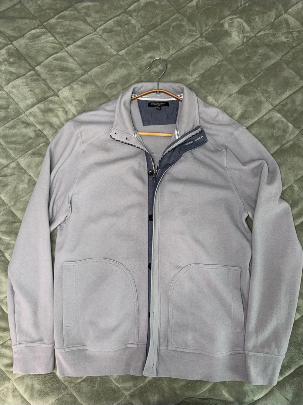 Banana Republic Men's Shirt Jacket - Light Gray